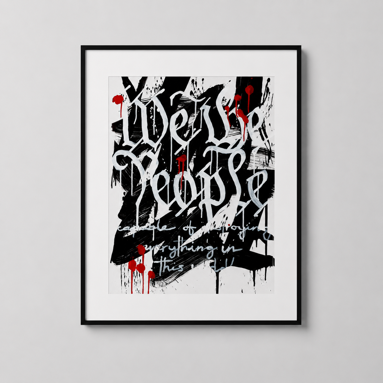 We're People — framed original mixed media